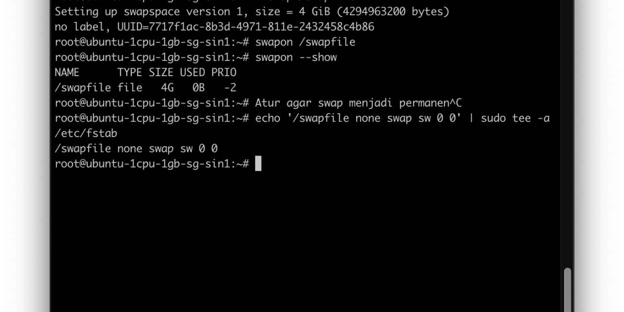 Membuat SWAP Memory di VPS Ubuntu 20.04